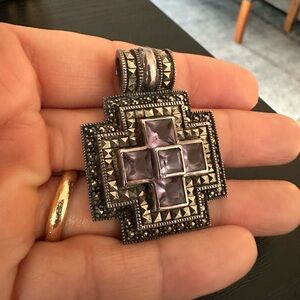 Silver and amethyst pendant